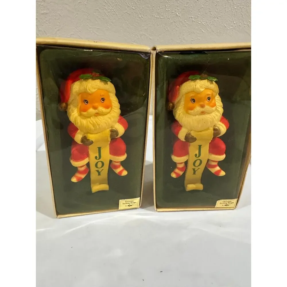 Enesco Santa Stocking Holders Vintage 80's